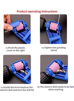 GTC GTC Portable Diamond Drill Bit Sharpener Powered Tool Parts Sharpening Tool Corundum Grinding Wheel for Iron-Based Drill Bits (DRIL001, Blue)  - Image 3