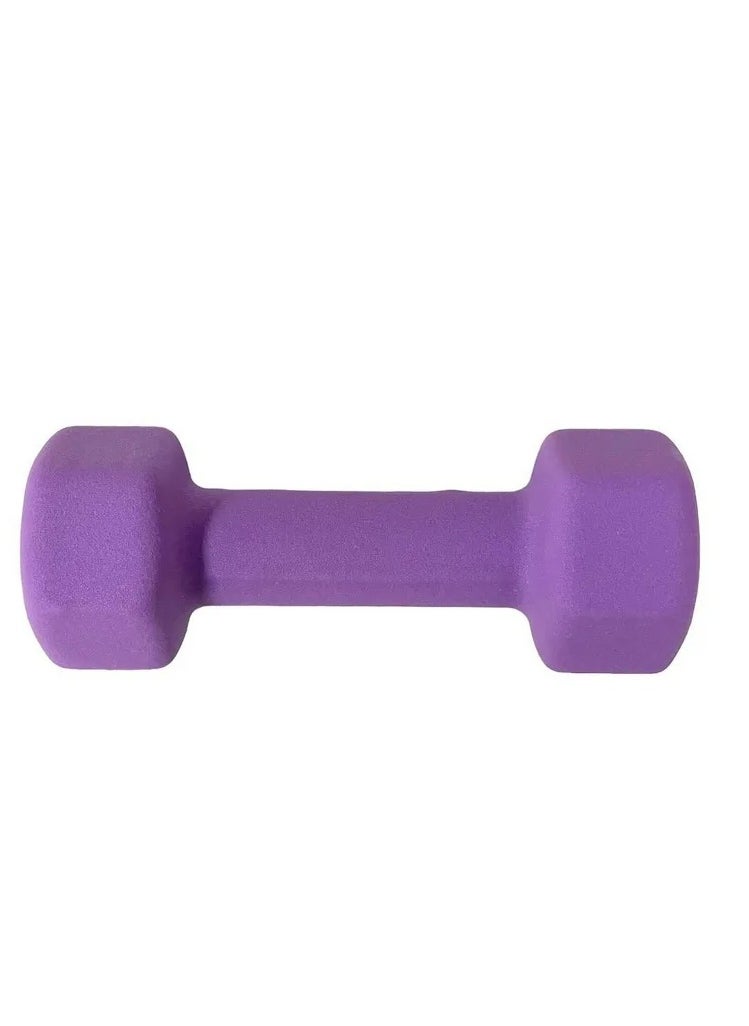 BODY SCULPTURE Neoprene Dumbbell Pair – 1.5 kg Each (Purple) – Cast‑Iron Core with Non‑Slip Coating  - Image 2