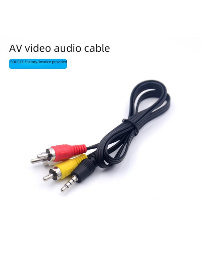 Three-in-one Set-top Box AV Line 3.5mm Digital Audio Line Aux Video Adapter Line 1 Meter 0.65 Meters 1.5 Meters-Length:1 M  - Image 1