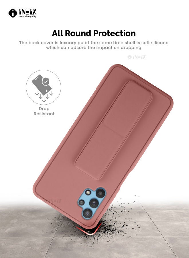 إينيكس جراب حماية 3 في 1 مغناطيسي ذو مسند للهاتف وسوار لأصابع اليد لهاتف سامسونج جلاكسي A32 5G وردي - Image 5