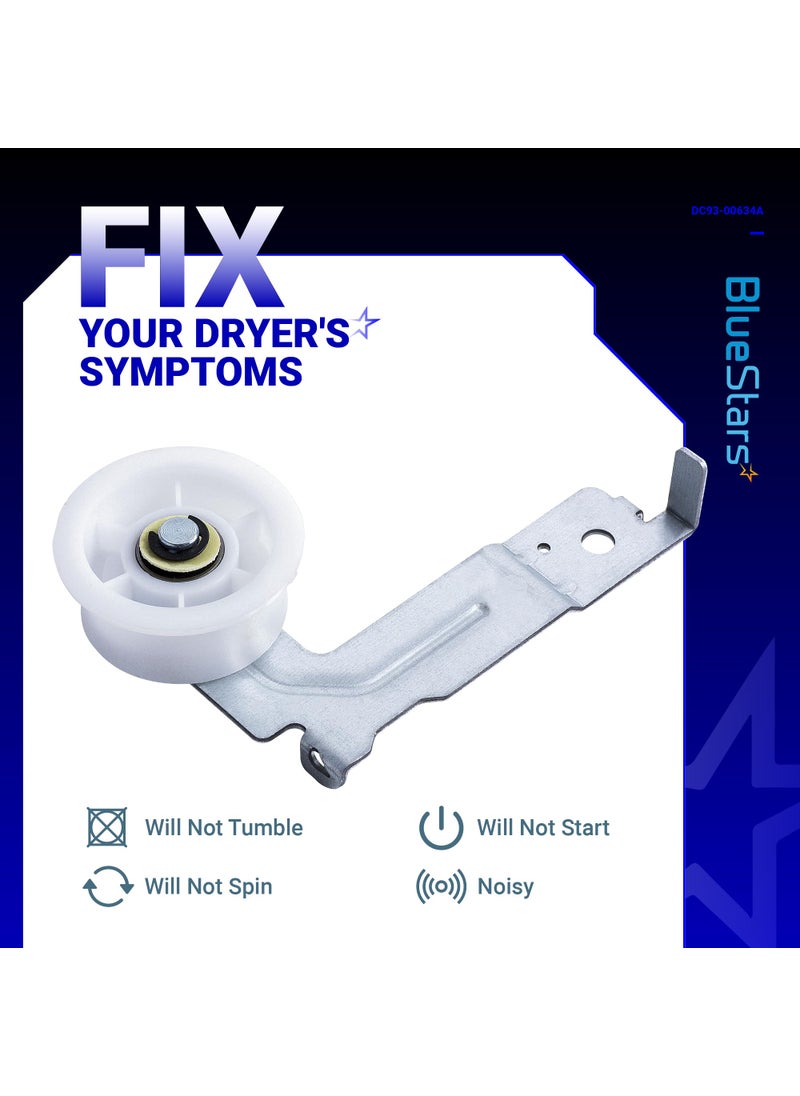 BlueStars [Upgraded Dual Ball Bearings] BlueStars DC93-00634A Dryer Idler Pulley with Sturdy Clip – Compatible with Samsung Dryers - Replaces DC96-00882B DC96-00882C AP4373659 PS11771601-2 Packs  - Image 5