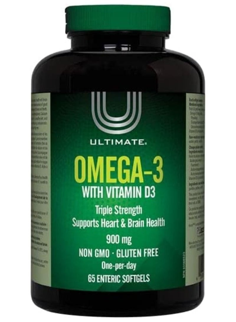 ULTIMATE OMEGA-3 WITH VITAMIN D3 900MG 65 SOFTGELS - Image 1