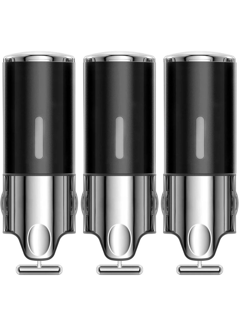 Halamine Shampoo and Conditioner Dispenser,3 Chamber 1500ML Wall Mounted Shower Soap Dispenser with Transparent Window, No-Drill Installation for Bathroom, Kitchen, Hotel - Image 5