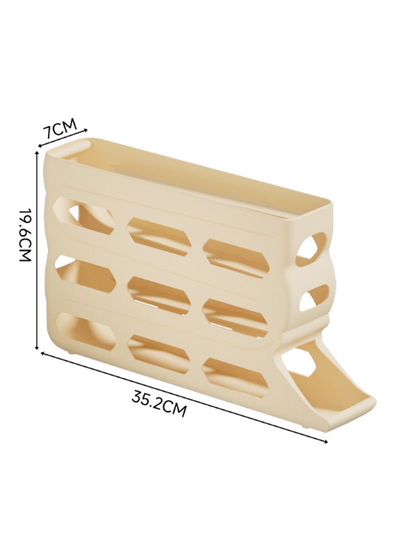 Yellow Egg Box Automatic Rolling Egg Multi-Layer Storage, Suitable For Refrigerator Door, Saving Space - Image 2