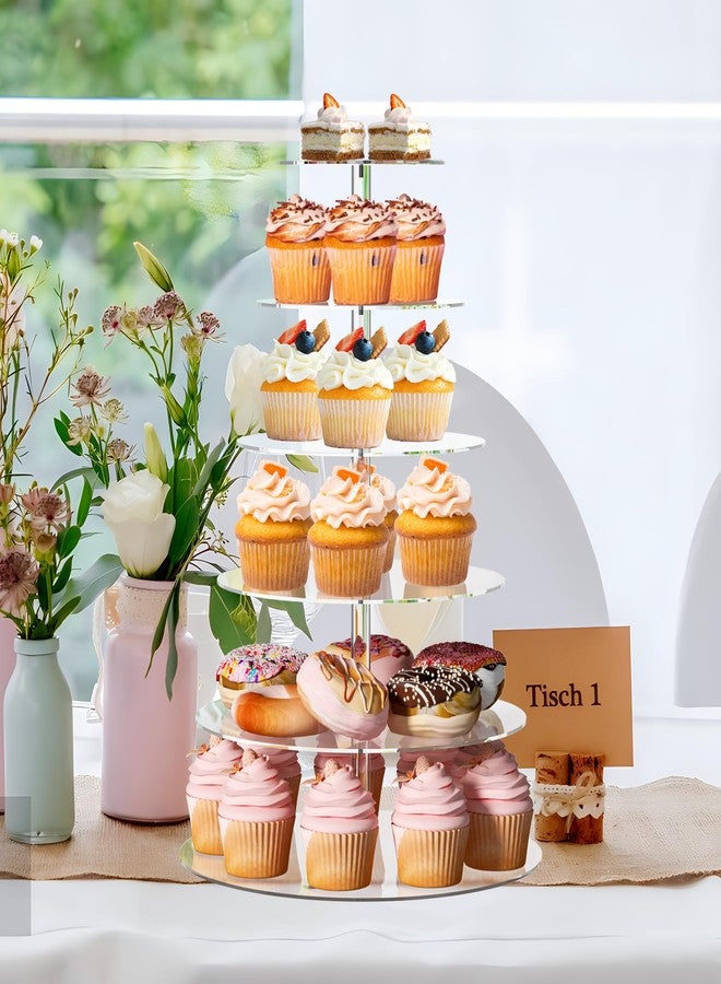 LoveDisplay Cupcake Stand, 6 Tier Clear Acrylic Cupcake Stand Holder, Large Cupcake Stands for Dessert Table, Round Cupcake Tower Display for Party, Wedding, Graduation, Baby Shower - Image 4