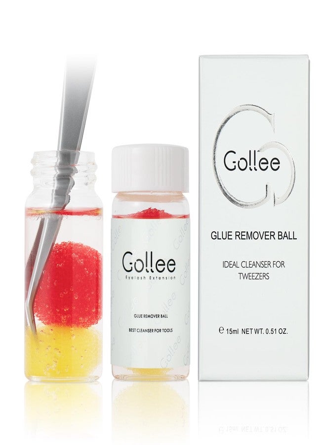 GOLLEE منظف ملاقط جولي - منظف ملاقط مع كرة إسفنجية لإزالة لاصق الرموش - أحمر، تصميم عصري - Image 1