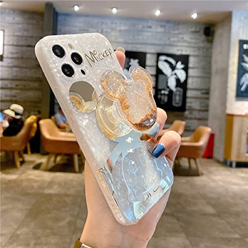 Hosiss Cartoon Case for iPhone 11 Pro Max 6.5'' with HD Screen Protector, Mickey Mouse with Quicksand Cell Phone Holder Strap Soft TPU Shockproof Protective for Girls Women - Image 4