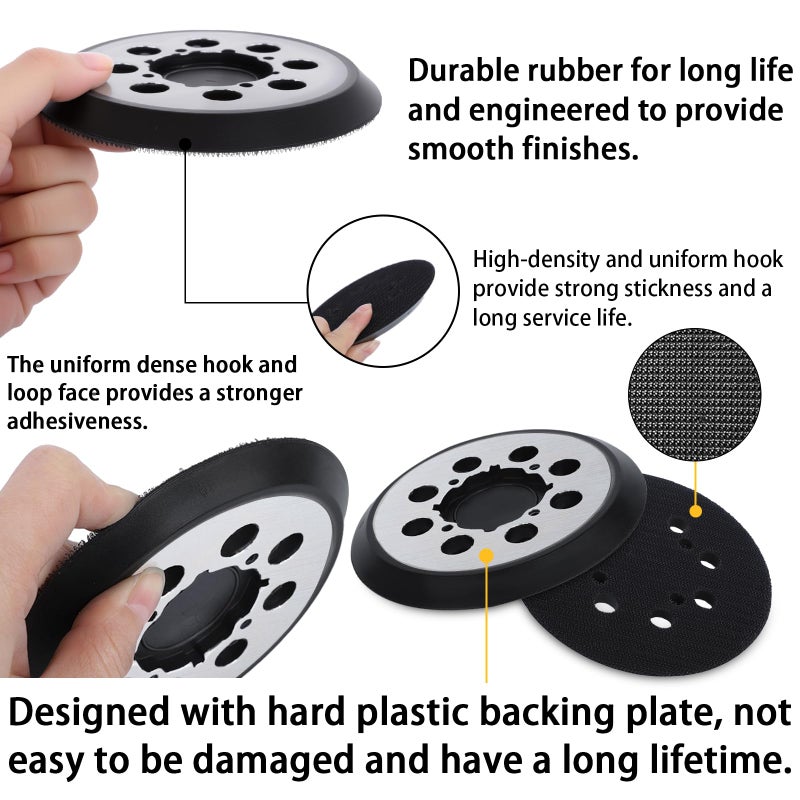 IPELY 1 Pack Sander Replacement Pad for Dewalt, 5-Inch 8 Holes Hook and Loop Aluminum Alloy Orbital Sander Replacement Pad for DWE6421/6421K, DWE6423/6423K, DCW210B, DWE64233, N329079 - Image 4