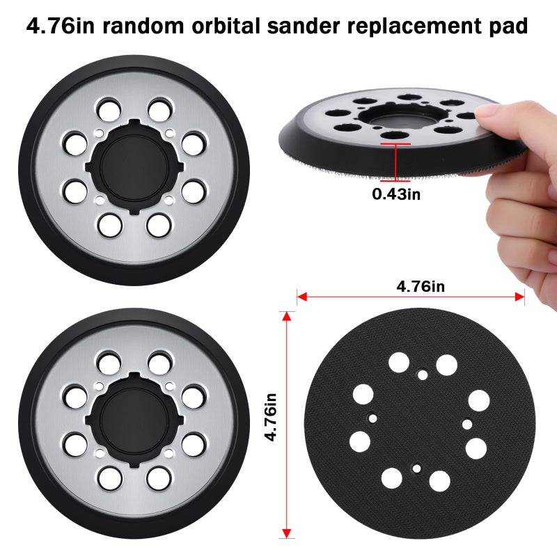 IPELY 1 Pack Sander Replacement Pad for Dewalt, 5-Inch 8 Holes Hook and Loop Aluminum Alloy Orbital Sander Replacement Pad for DWE6421/6421K, DWE6423/6423K, DCW210B, DWE64233, N329079 - Image 5