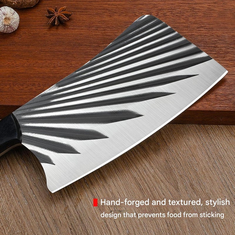 Defflo Heavy Bone Cutting Knife, High Carbon Stainless Steel Cleaver Knife for Meat, Large Chinese Chef's Clever, for Pork Bone, Chopper Knife, Plate Thickness 5mm, Ultra Sharp Blade, Plastic Handle - Image 5
