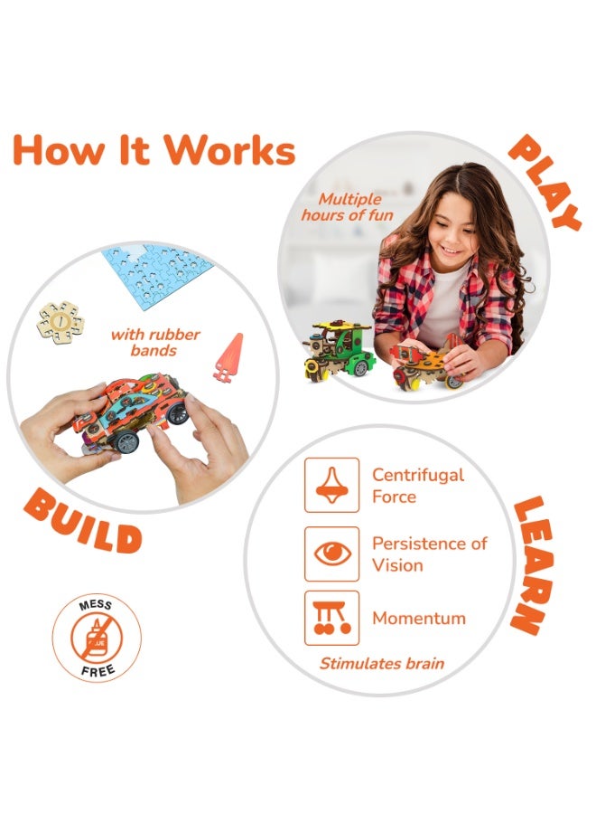 Smartivity 20in1 Spin-n-Go Kit for Kids Age 6-7-8-9-10-11-12 Years Old I Robot, Car, Airplane & More I Christmas, Birthday Gifts for Boys & Girls | DIY Science Toy for Kids 6-12 - Image 3