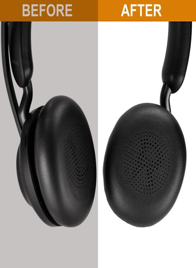 defean وسادات أذن 45H - غطاء وسادة أذن بديل متوافق مع Jabra Evolve2 65 (65MS 65UC USB) / Evolve2 40 (40UC 40MS USB) / Elite 45h سماعة رأس لاسلكية فوق الأذن، جلد بروتين أنعم (أسود) - Image 5