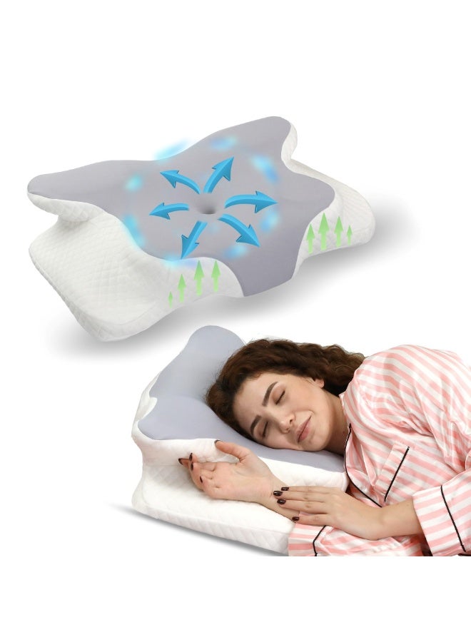 Neck Pillow  Adjustable Cervical Pillow Cozy cervical neck pillow  Memory Foam Pillow with Contour Design for Pain Relief in Neck and Shoulders  - Image 1