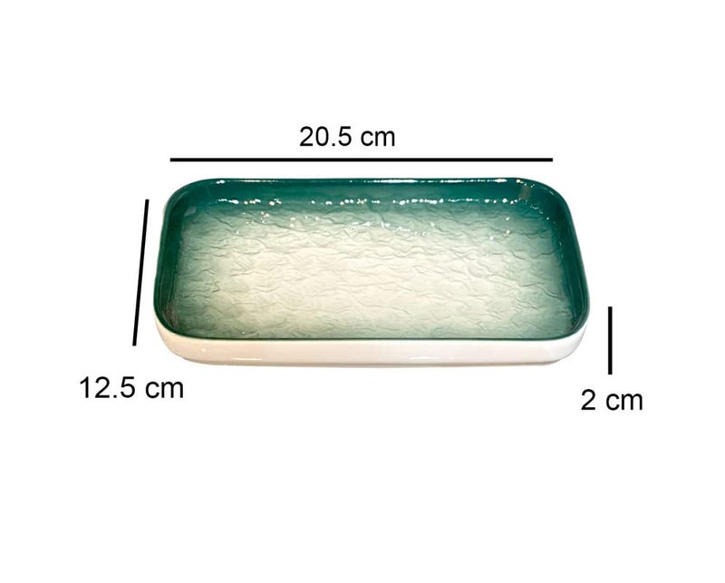 LEMON TREE Hand -Painted Ceramic Plates for Dinner Serving Set for Kitchen (Set Of 2,Color:-Green) - Image 3