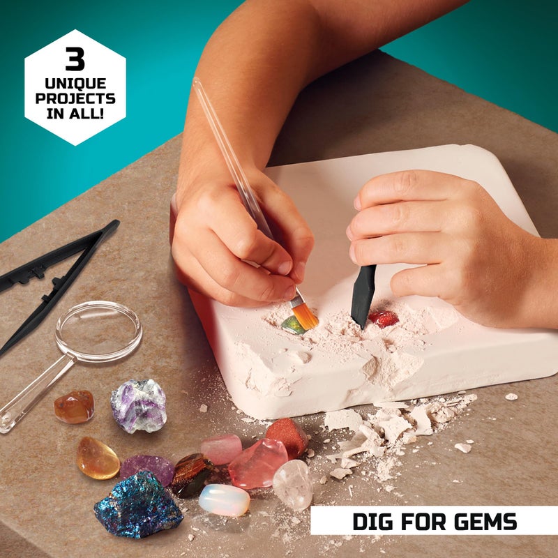 Discovery Kids #MINDBLOWN Ultimate Science Experiment 17 pc Kit, Perform 4 Experiments! Make Slime, Build a Volcano & Dig for Gems, Educational Toy for Children, Learn Chemistry & Excavation, Ages 8+ - Image 3