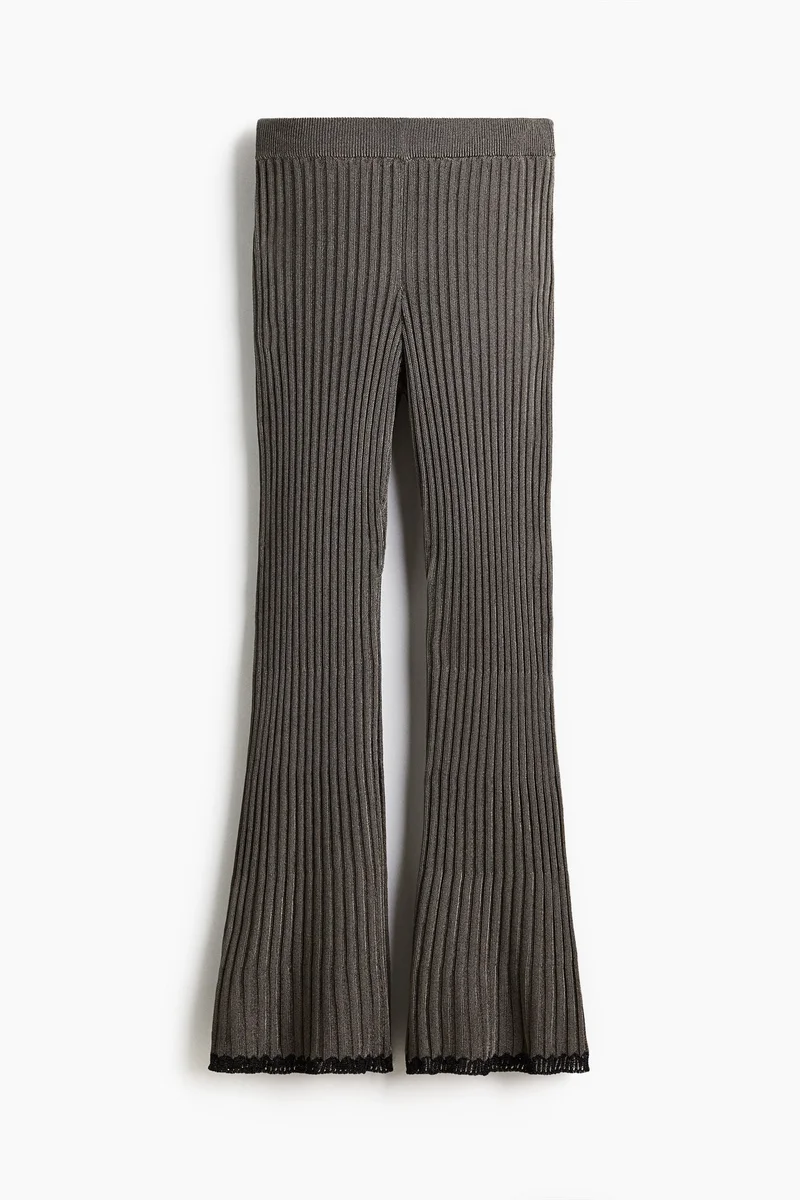 H&M Metallic rib-knit trousers
