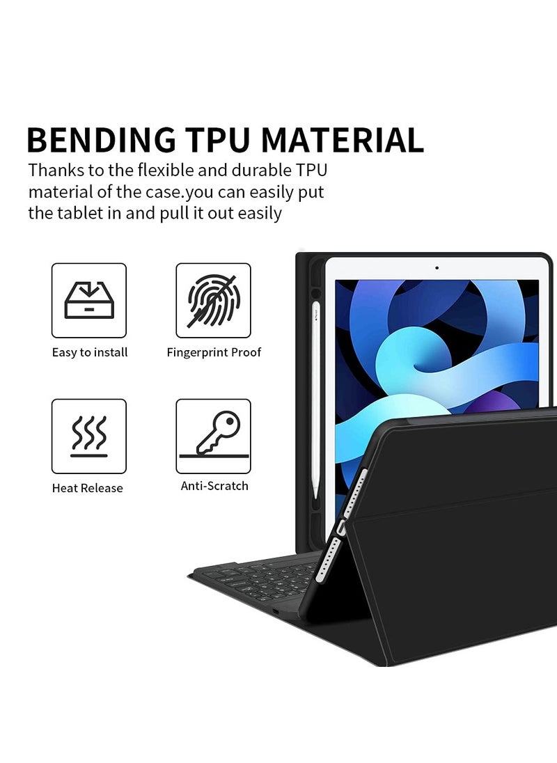 INFOSUN iPad Keyboard Case with English Bluetooth Keyboard  for iPad Air 6th 11 Inch M2 (2024) iPad Air 5th 10.9 Inch (2022)/Air 4th 10.9 Inch (2020) iPad Pro 11 inch (2022/2021/2020/2018),With keyboard stickers -Black  - Image 5