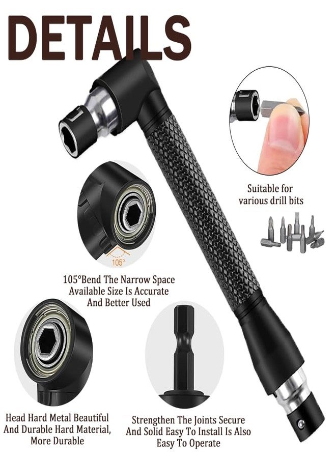 DOOOYU 37Pcs Flexible Drill Bit Extension right angle drill attachment Include 90 degree Bits drill attachment Hex Shank 105° Right Angle Drill Attachment Short Screwdriver Rotatable Socket Adapter - Image 4