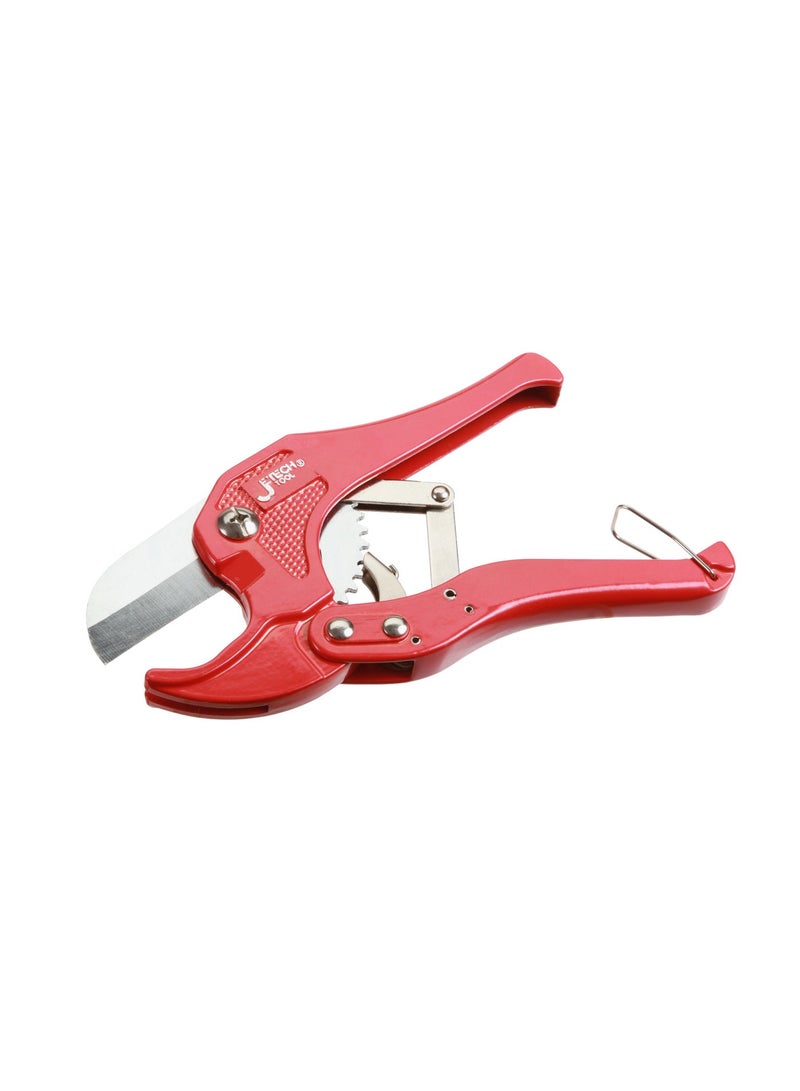 jetechtool Jetech Ratcheting Hose and Pipe Cutter, Stainless Steel Blade for PVC, PPR, PEX, PE Pipes & Tubes, 1-5/8 Inch One-Hand Fast Cutting Tool, Max Diameter 42mm, Durable & Easy to Use - PPC-42 - Image 1