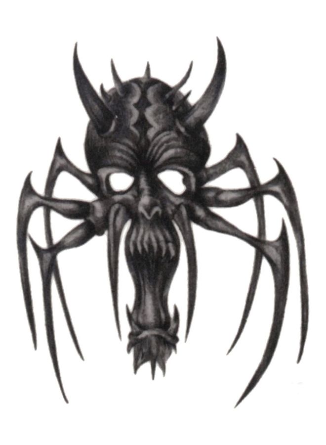 NIBEMINENT Skeleton Spider Tattoo Sticker Black/Grey