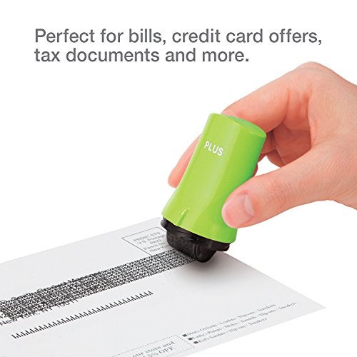 Plus Identity Theft Prevention Wide Roller Security Stamp Kit, Green - Image 4