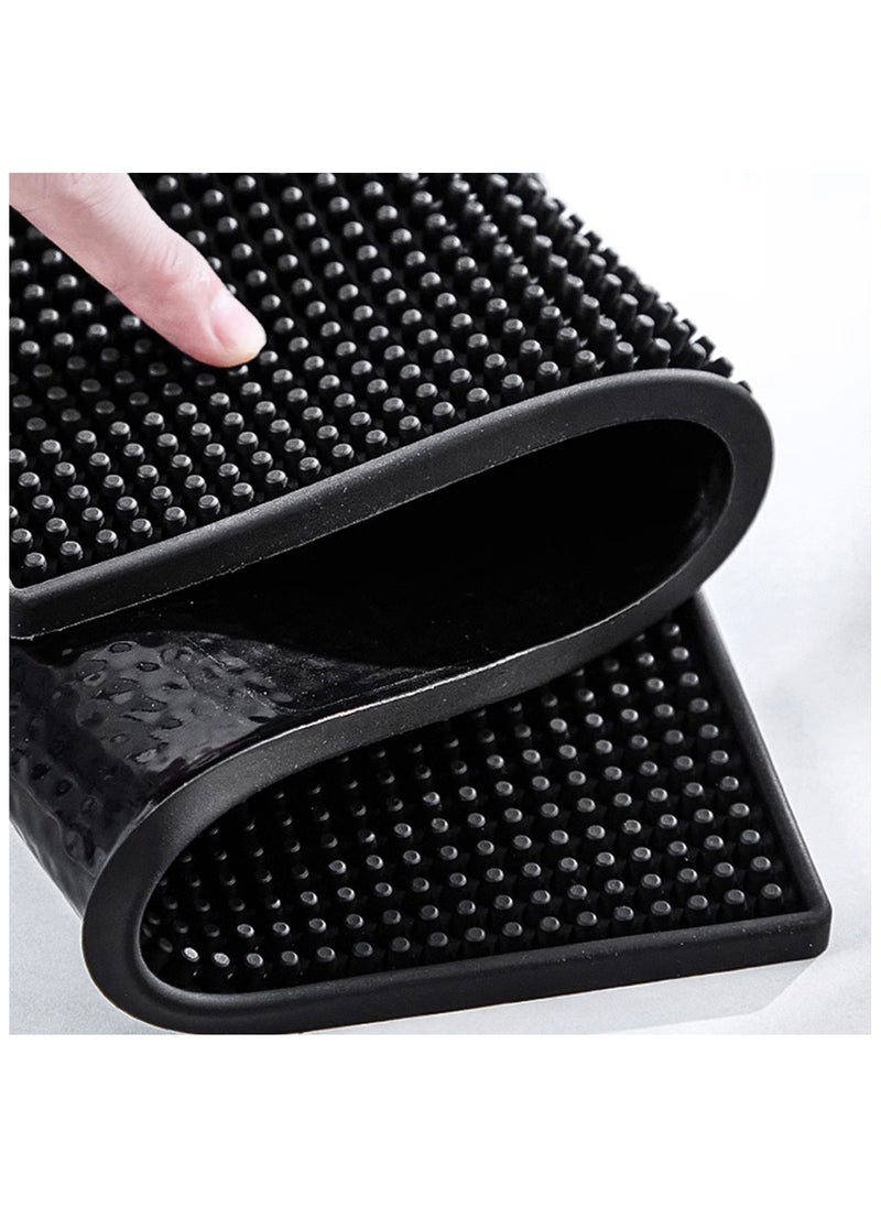Generic - Dish Drying Silicone Coffee Rubber Bar Service Spill Mat Black - Image 1
