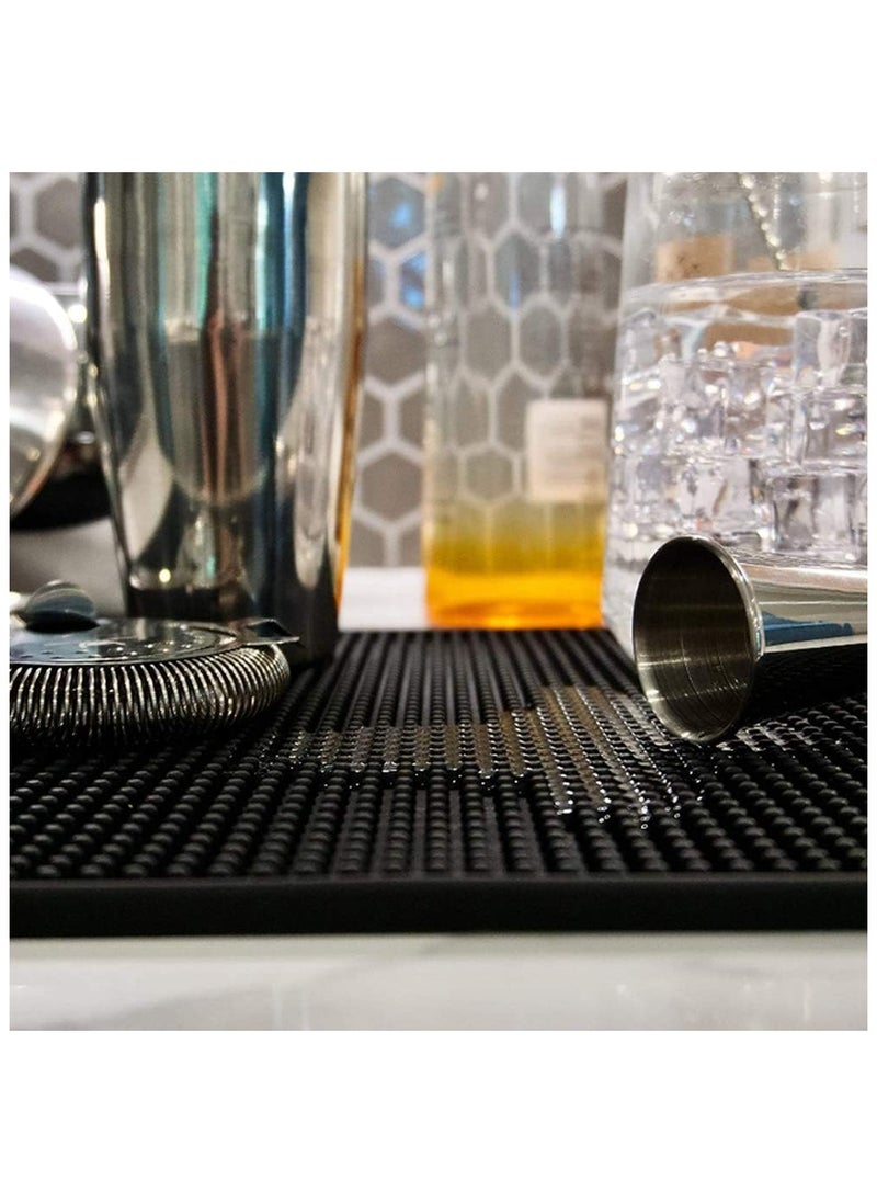 Generic - Dish Drying Silicone Coffee Rubber Bar Service Spill Mat Black - Image 1