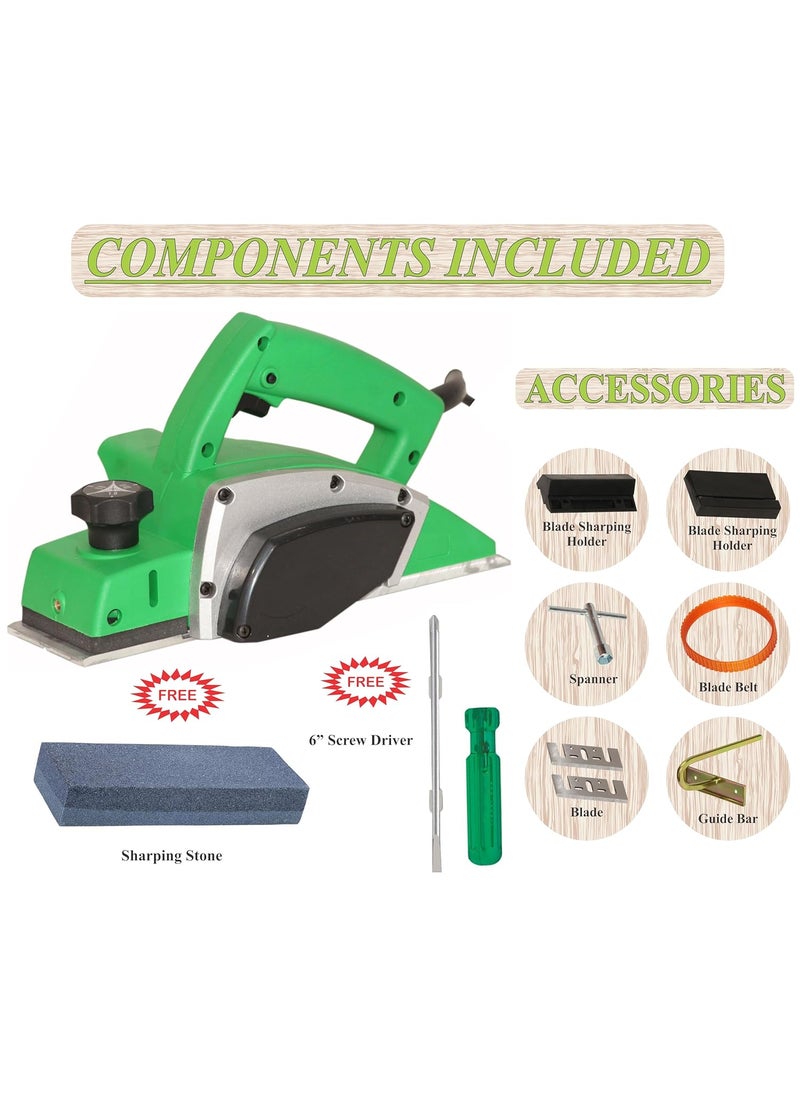 Digital Craft Digital Craft Wood Planer 1400W Machine of Carpentry HighPower MultiFunction Electric Planer Woodworking Machine 82mm Electric Planer MachineSharpening Stone6Inch 2 In 1 Screw Driver  - Image 2