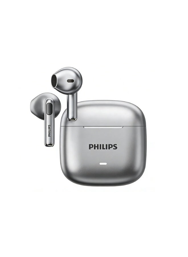 Philips Earbuds, Bluetooth Earbuds, Headphone, Open Ear Ring True Open Ear Headphones, True Wireless Earbuds - Bluetooth ， In-Ear Headphones， Bluetooth 6.0 Headphones with AI Call Noise Reduction, Hi-Fi Spatial Audio, U-Shaped Comfort Fit, Low Latency for Sports, Work, Travel & iPhone Android TAT1420 Grey - Image 1