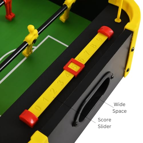 Serveuttam Foosball Table for Kids and Adults - Football Table Top Games | Mini Football Soccer Game | Indoor Games and Great Gift for Boys | 2 Handles and 6 Players Game (Yllow Red, Medium) - Image 3