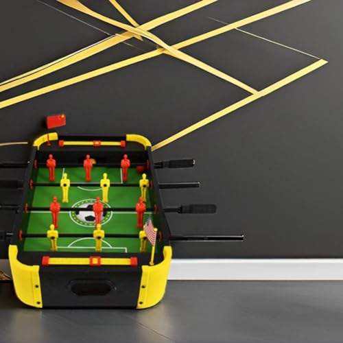 Serveuttam Foosball Table for Kids and Adults - Football Table Top Games | Mini Football Soccer Game | Indoor Games and Great Gift for Boys | 2 Handles and 6 Players Game (Yllow Red, Medium) - Image 2