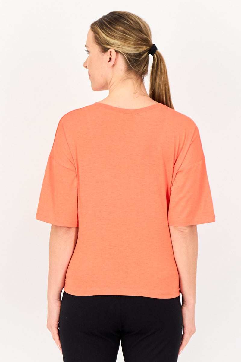Champion Women Sportswear Fit Short Sleeve Outdoor Crop Top, Orange - Image 2