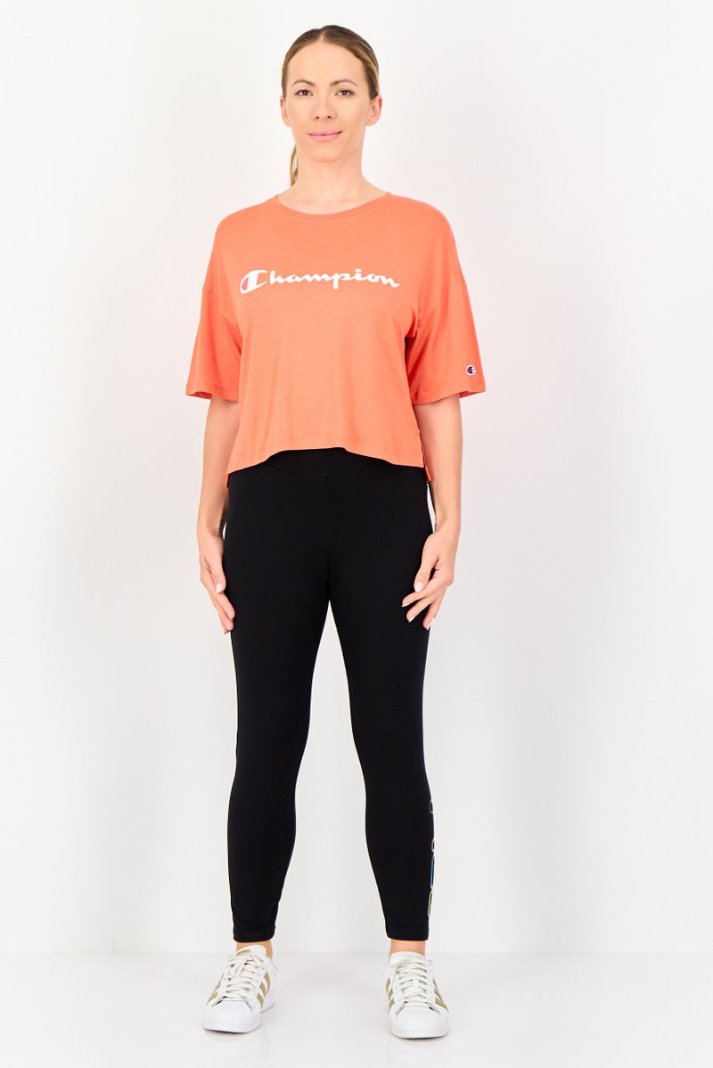 Champion Women Sportswear Fit Short Sleeve Outdoor Crop Top, Orange - Image 3