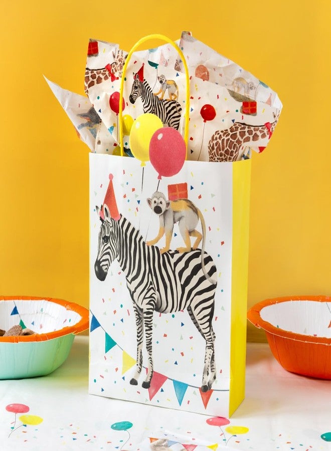 Talking Tables 8 x Safari Animal Themed Paper Party Bags for Girls & Boys Baby Shower | Jungle Zoo, Madagascar Eco-Friendly Treatbags for Kids Birthdays - Image 2