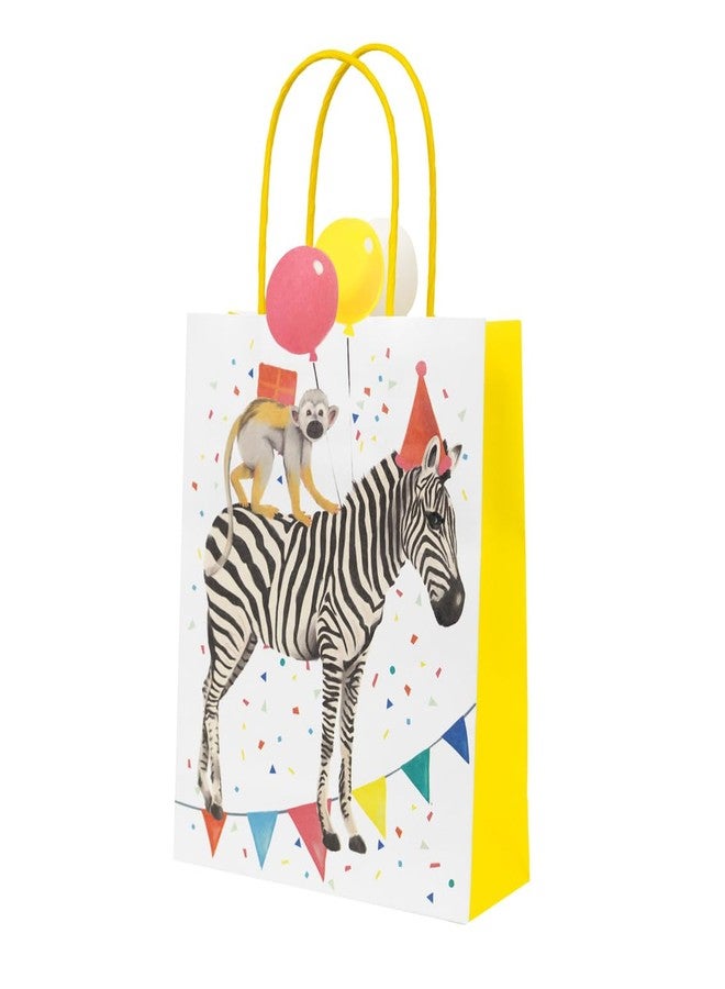 Talking Tables 8 x Safari Animal Themed Paper Party Bags for Girls & Boys Baby Shower | Jungle Zoo, Madagascar Eco-Friendly Treatbags for Kids Birthdays - Image 1