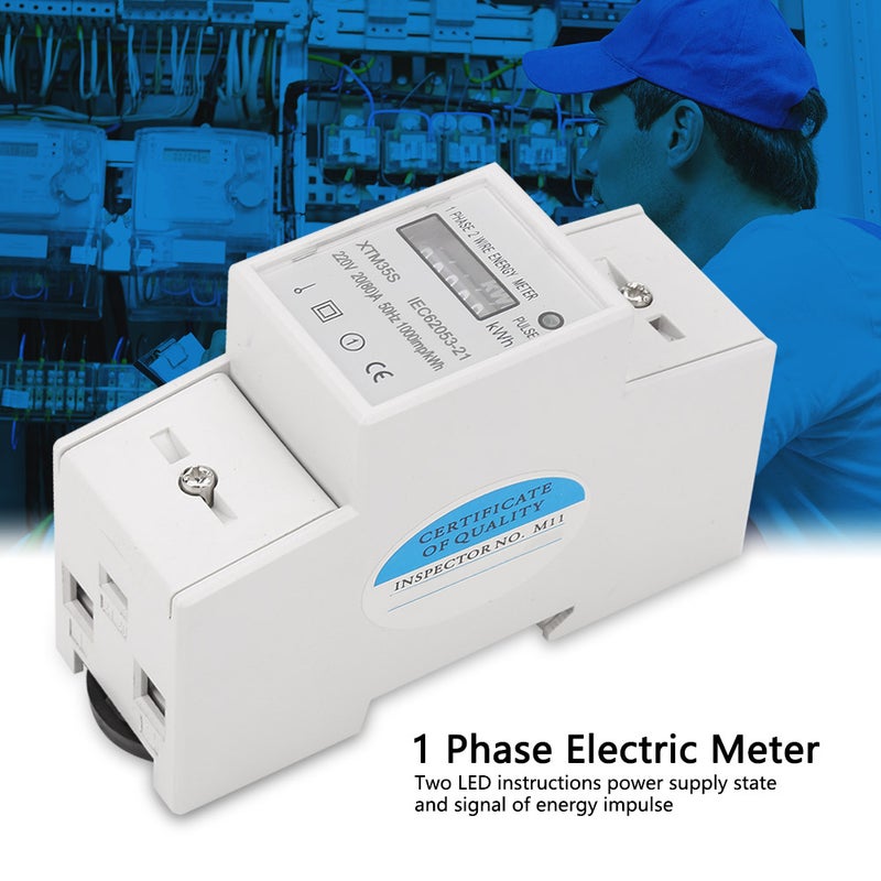 220V Digital 1 phase 2 Wire 2P Din Rail Electric Meter Electronic KWh Meter(20(80)A) - Image 1