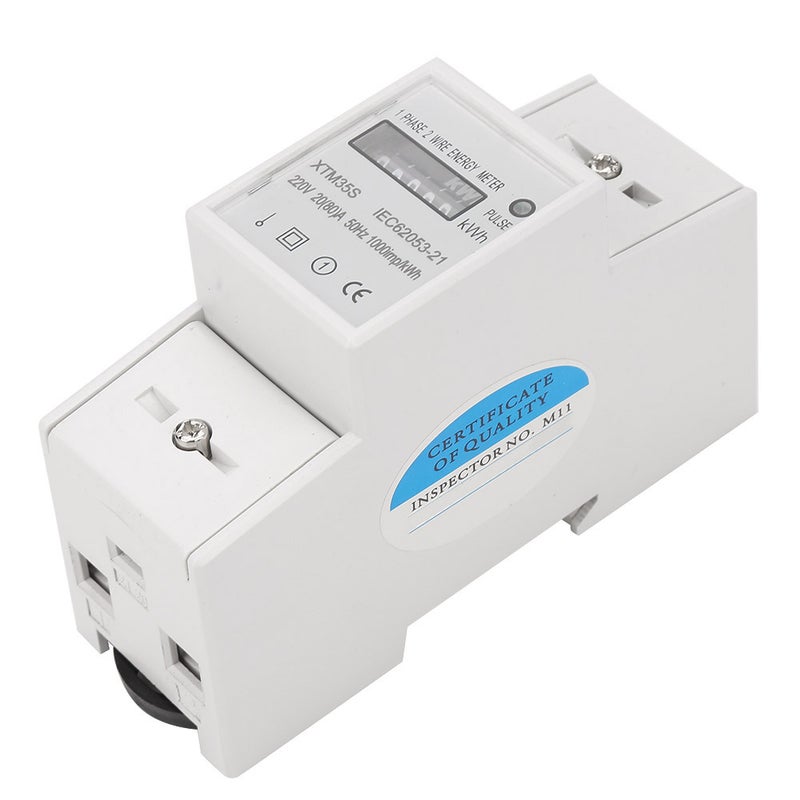 220V Digital 1 phase 2 Wire 2P Din Rail Electric Meter Electronic KWh Meter(20(80)A) - Image 2
