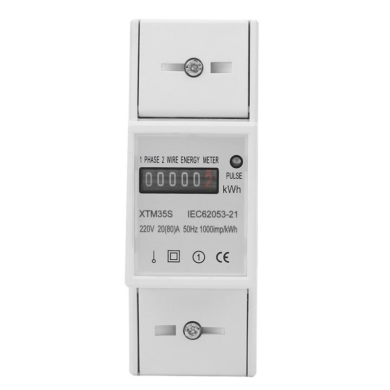 220V Digital 1 phase 2 Wire 2P Din Rail Electric Meter Electronic KWh Meter(20(80)A) - Image 4