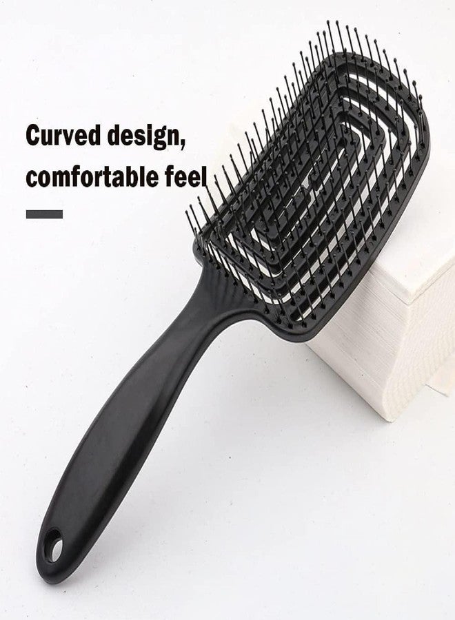 Combelle Curved Vented Hair Brush, 21 cm, Black | Detangling Comb for Wet, Dry, Curly, Thick Hair | Faster Blow Drying, Anti-Frizz, Heat-Resistant for Women, Men & Kids (black) - Image 4