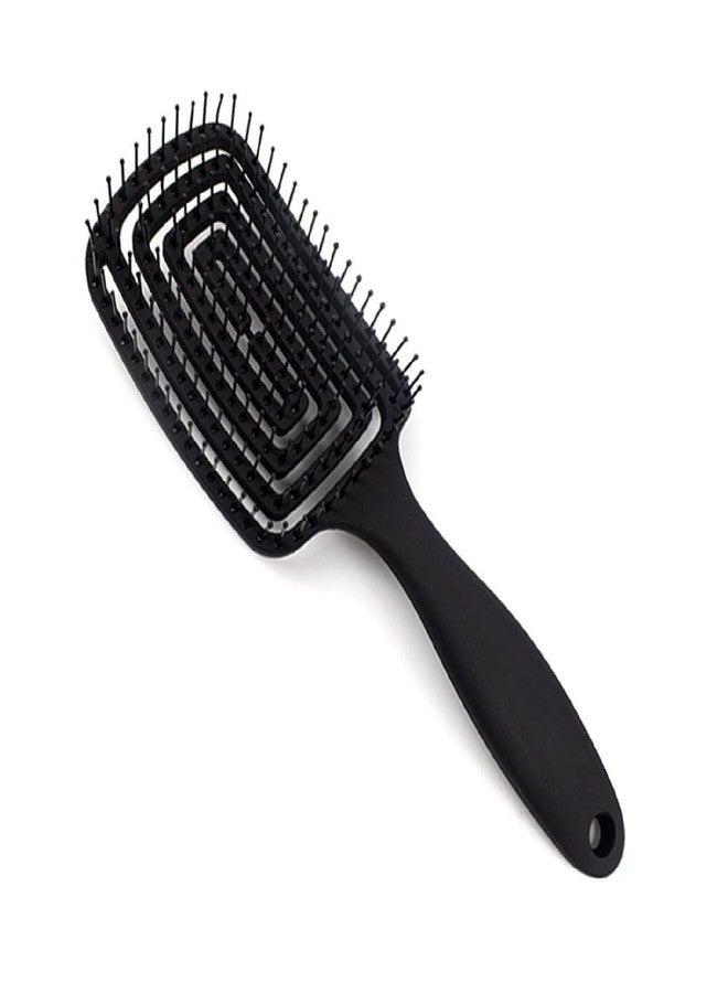 Combelle Curved Vented Hair Brush, 21 cm, Black | Detangling Comb for Wet, Dry, Curly, Thick Hair | Faster Blow Drying, Anti-Frizz, Heat-Resistant for Women, Men & Kids (black) - Image 1
