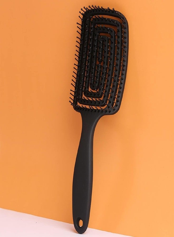 Combelle Curved Vented Hair Brush, 21 cm, Black | Detangling Comb for Wet, Dry, Curly, Thick Hair | Faster Blow Drying, Anti-Frizz, Heat-Resistant for Women, Men & Kids (black) - Image 2