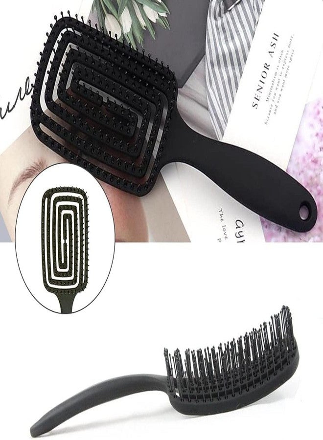 Combelle Curved Vented Hair Brush, 21 cm, Black | Detangling Comb for Wet, Dry, Curly, Thick Hair | Faster Blow Drying, Anti-Frizz, Heat-Resistant for Women, Men & Kids (black) - Image 5