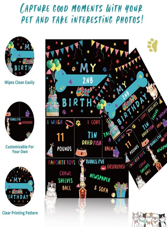 duludulu Cat Kitten Birthday Bandanas Cat Birthdays Party Supplies Party Hat Boy with Cat Birthdays Banner Balloons Meow Letter Foil Balloons for Boy Cats Kitten Decorations - Image 4