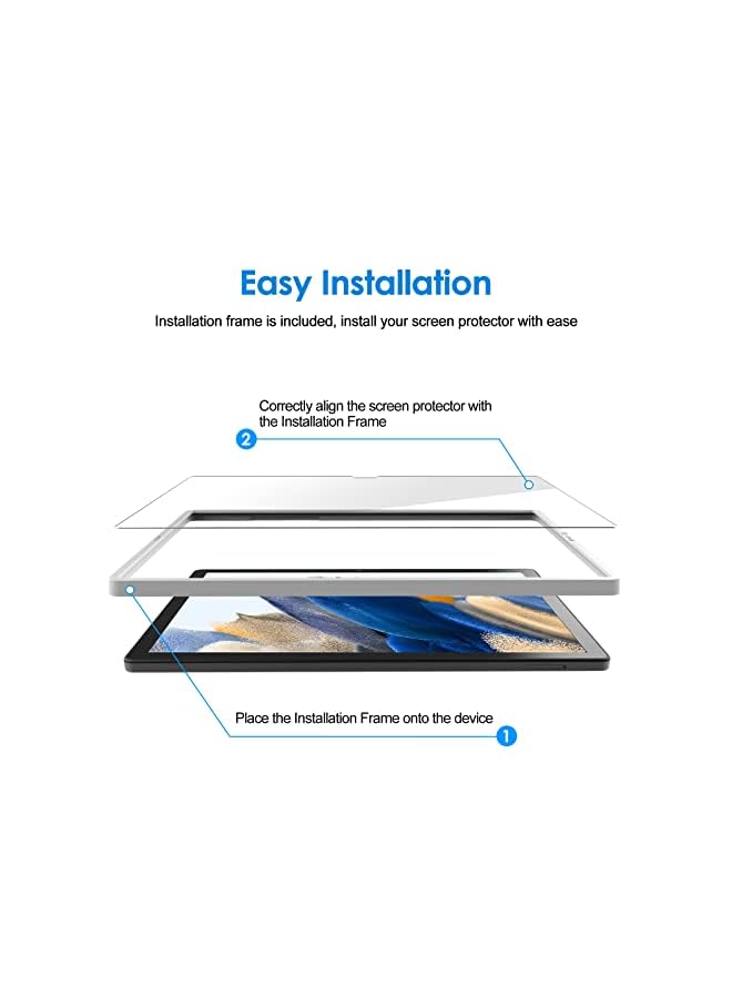 Jetech واقي شاشة JETech متوافق مع Samsung Galaxy Tab A8 (10.5 بوصة، موديل 2021، SM-X200/X205/X207)، طبقة زجاجية مقواة مقاومة للخدش 9H، شفاف عالي الدقة مع أداة تثبيت سهلة، عبوة من قطعتين - Image 4
