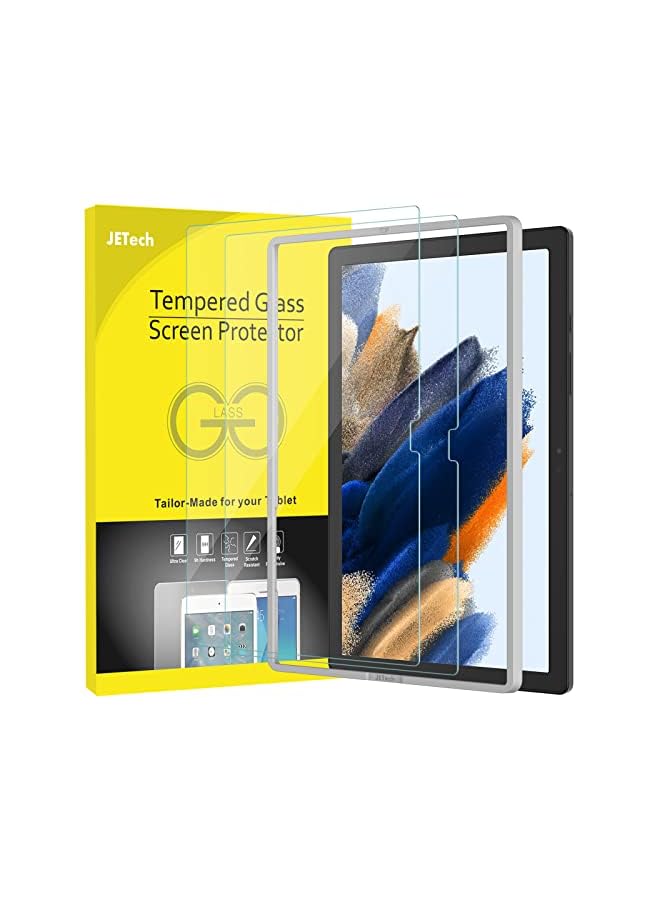 Jetech واقي شاشة JETech متوافق مع Samsung Galaxy Tab A8 (10.5 بوصة، موديل 2021، SM-X200/X205/X207)، طبقة زجاجية مقواة مقاومة للخدش 9H، شفاف عالي الدقة مع أداة تثبيت سهلة، عبوة من قطعتين - Image 2