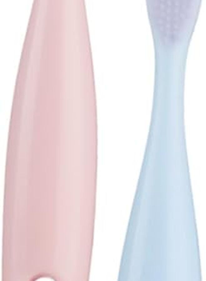 فرشاة أسنان ذات شعيرات ناعمة للأطفال والصغار، علبة من قطعتين، مقبض مريح، عناية فموية لطيفة - Image 1