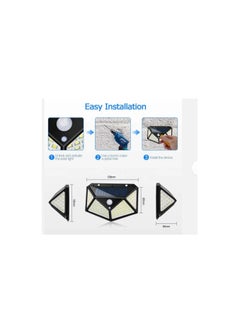 ماركة غير محددة 2 كشاف حائط قوي الاضاءة مزدوج يشحن بالطاقة الشمسية للحدائق والمنزل بدون مستشعر حركة يعمل بمئة لمبة مقاومة للماء ضوء ليلي امن للجدار  - Image 4