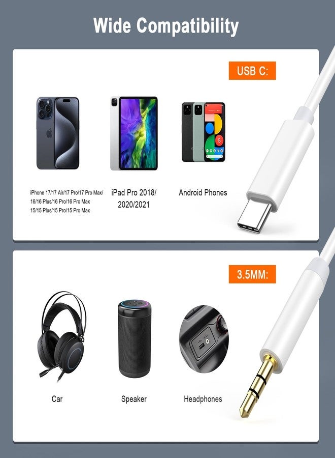 esbeecables [Apple MFi Certified] Aux Cord for iPhone 17 16 15, 3.3ft USB C to 3.5 mm Aux Audio Cable Compatible with iPhone 17/17 Air/17 Pro/17 Pro Max/16 15 Pro Max to Home Car Stereo Headphone Speaker - Image 3