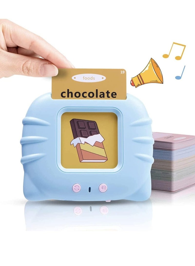 ELTRAZONE Kid Educational Montessori Preschool Animals Audible Flash Cards, 1 to 6 Years, 112 Pieces, Blue - Image 1