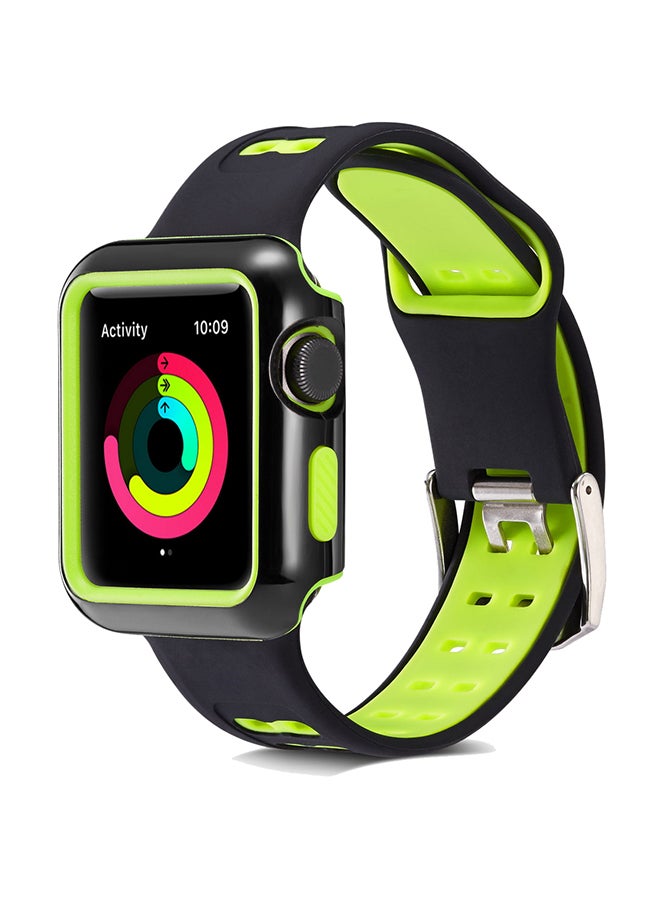 Voberry Replacement Band With Protective Case Cover For Apple Watch Series 3/2/1 Multicolour - Image 2